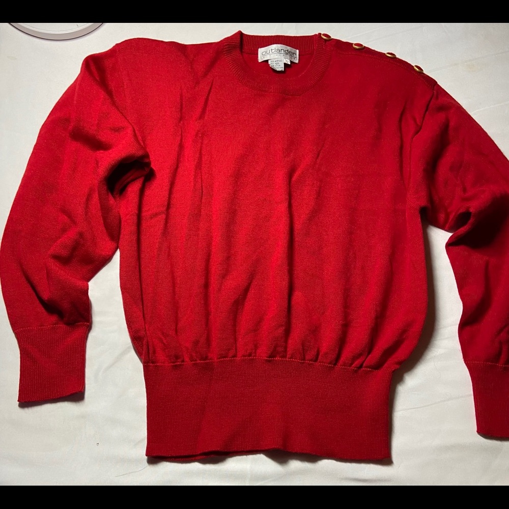 Outlander Studio Red Vintage Sweater